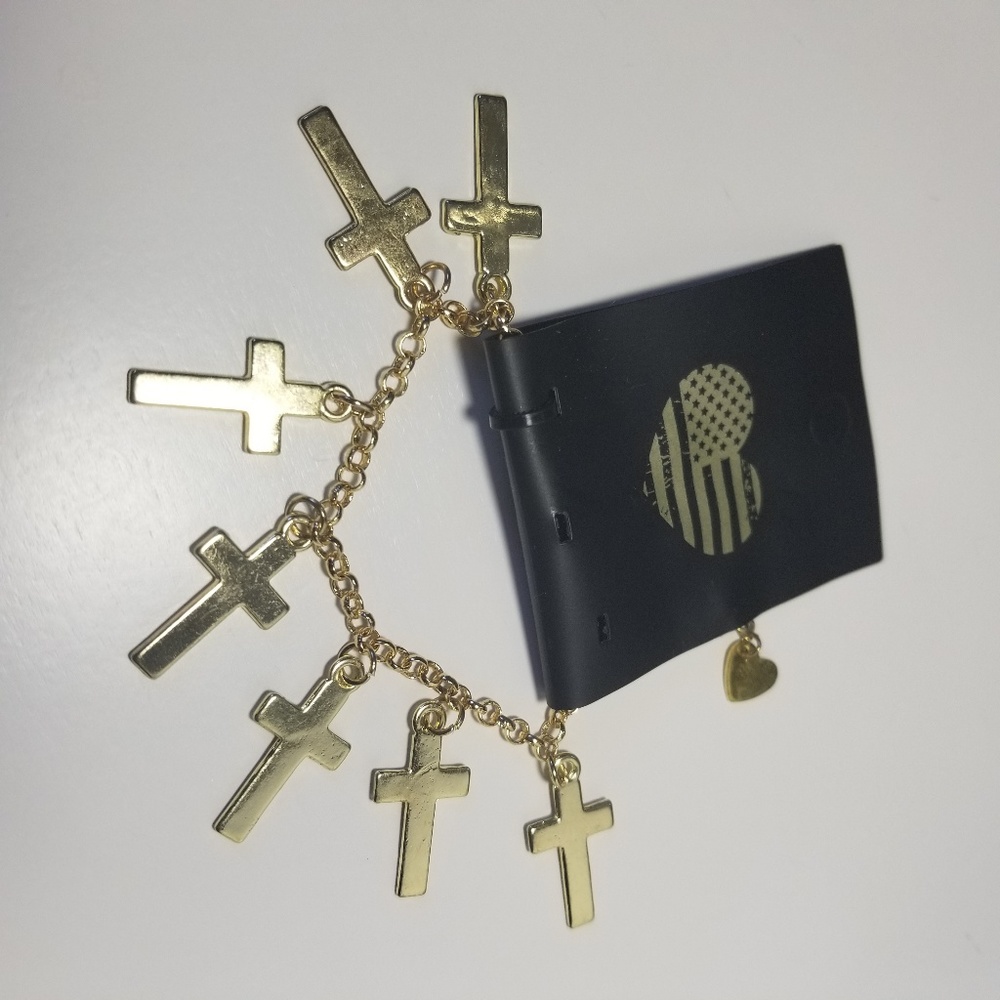 Gold Cross Religious Jesus Christ Bracelet